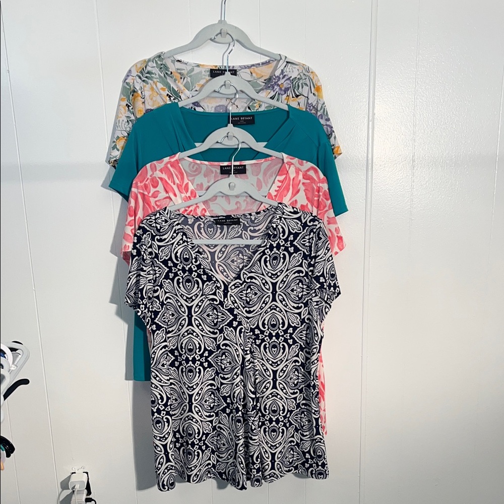 Set of 4 Patterned Short Sleeve Tops
